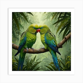 Default Green Jungle Parakeets Art 3 Art Print