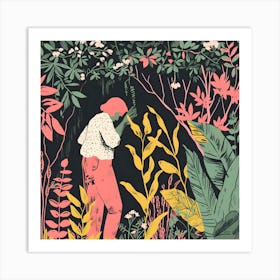 Girl In The Forest Art Print