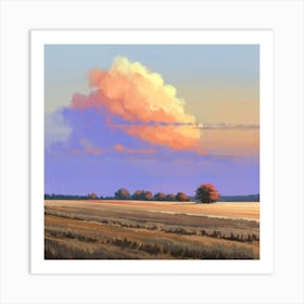 Sunset In The Field Art Print