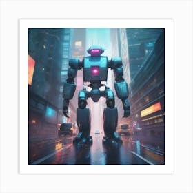 Robot In The City 66 Art Print