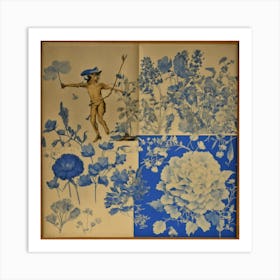 Blue And White Flowers Art Print