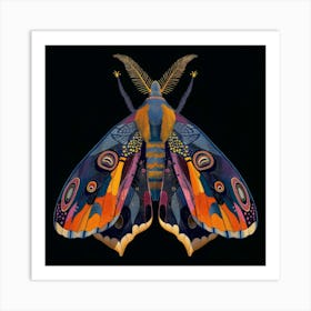 Moth in the black Art Print