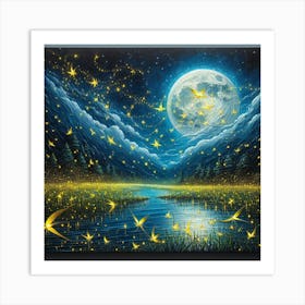 Night Sky With Fireflies Art Print