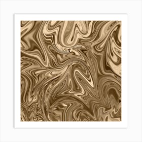 Tan Liquid Marble Art Print