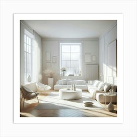 White Living Room 7 Art Print