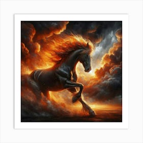 Horse In Flames Affiche