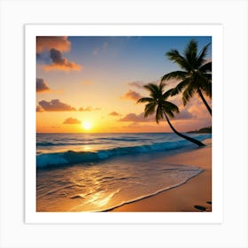 Sunset On The Beach Art Print