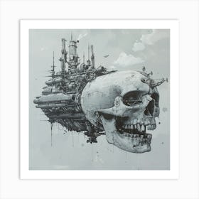 Skull Ship 2 Art Print