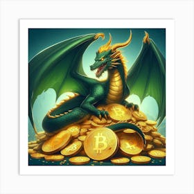 Bitcoin Dragon Guardian D4 Art Print