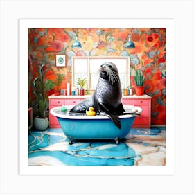 Seal’s Serene Spa Art Print