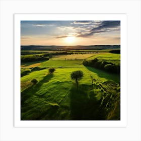 Grass Ecology No People Pasture Drone Scenic Shadow Flight Rural Scene Green Aerial View (6) Art Print