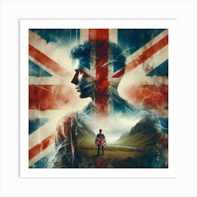 A british flag, a man 5 Art Print