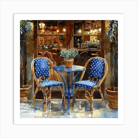 Cafe Table And Chairs Art Print