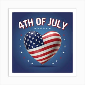 4th Of July Heart Art Print