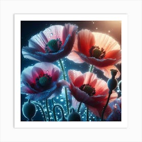 Poppies close-up Art Print