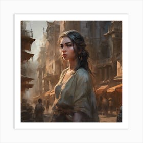 Girl In A City 2 Art Print