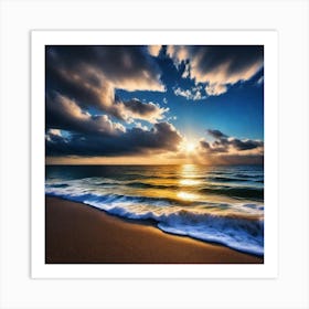 Sunset On The Beach 1064 Art Print