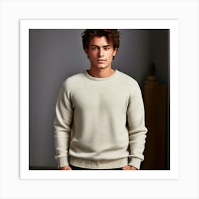 Mock Up Jumper Blank Plain Sweater Pullover Knit Cotton Wool Fleece Soft Comfy Cozy M (22) Art Print