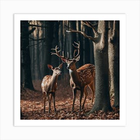 Deer In The Forest 29 Art Print