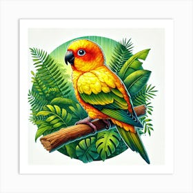 Parrot In The Jungle 1 Art Print