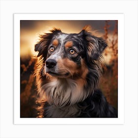 Australian Shepherd Dog Art Print