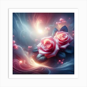 Roses Wallpaper Art Print