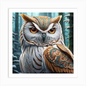 Owl In The Woods 18 Art Print