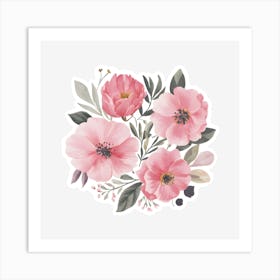 Pink Flowers 16 Art Print