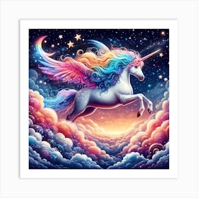 Unicorn In The Sky 1 Art Print