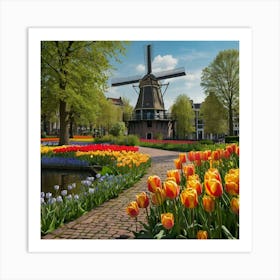 Amsterdam Tulips Poster