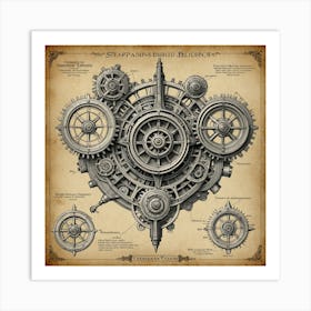 Steampunk Gears 1 Art Print