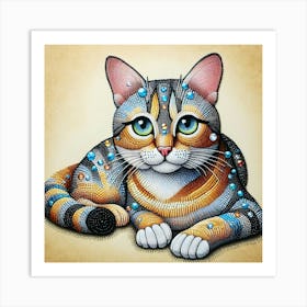 Cat With Crystals 3 Art Print