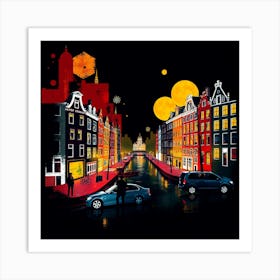 Amsterdam At Night Art Print