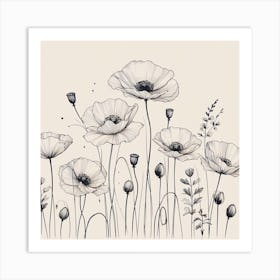 Poppies flowers 3 Art Print