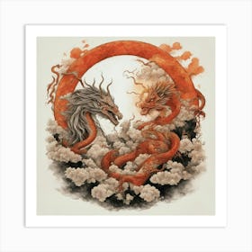 Dragons In The Clouds Art Print