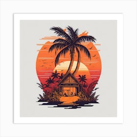 Hut On The Beach Art Print