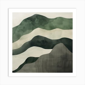 Japanese Watercolour Of Mount Ibuki 5 Art Print