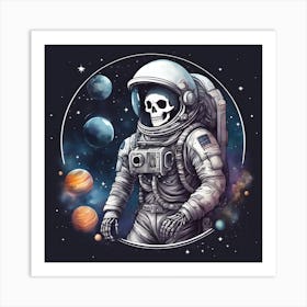 Astronaut In Space Art Print