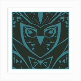 Abstract Owl Two Tone Art Print