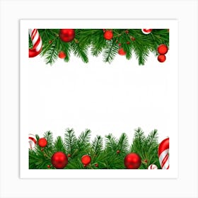 Christmas Frame With Candy Canes 1 Art Print