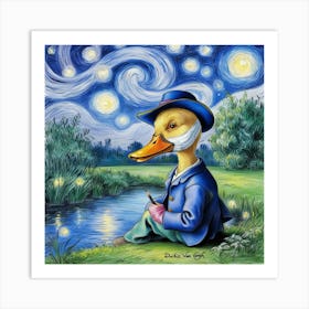 Starry Night Duck 9 Art Print