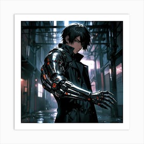 Man with a robot arm Art Print