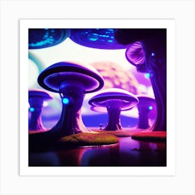 Mushroom Forest Art Print