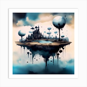 An Imaginative Ink Blot Art Piece That Transforms Ink Blots Art Print