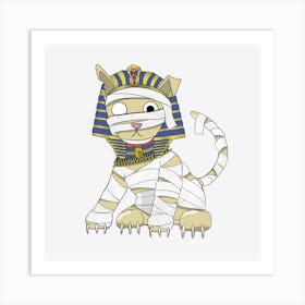 Egypt Pharaoh Cat Halloween Mummy Art Print