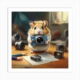 Hamster With Camera Art Print