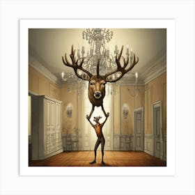 Deer In The Room Art Print