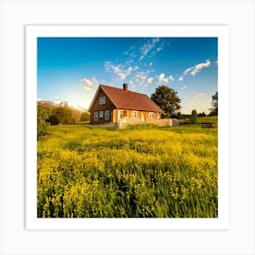 Firefly Cozy House In A Blooming Meadow 73580 (2) Art Print