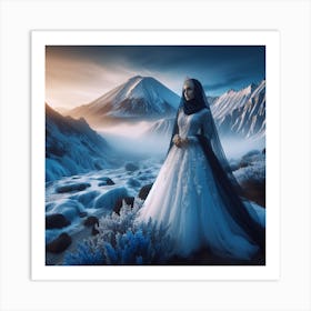 Muslim Bride In Snow Art Print