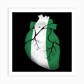 Nigeria Heart Flag Art Print